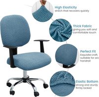 Housse de chaise de bureau pour ordinateur, extensible, élastique, 2 pièces, jacquard, lavable, protection de meubles, HORS chaise, SEULEMENT les housses