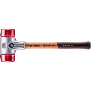 HALDER - 3106.040 Baguettes à face souple SIMPLEX-Plastique avec boîtier en aluminium et manche en bois de haute qualité MARTEAUX ET CISEAUX - Product Image 1