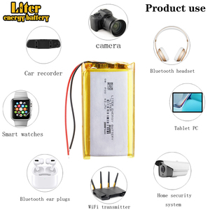 654065 3.7V 2000mAh lithium có thể sạc lại Polymer Pin Li-Po Pin nhà máy cho mini năng lượng mặt trời loa - Product Image 5