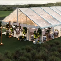 Grande tente de réception de mariage - Tente d'événement imperméable avec panneaux transparents et structure robuste pour banquets et célébrations