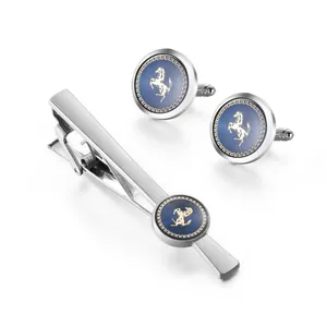 Ready to Ship Daili Hot Sale New Fashion DIY Horse Tie Clip 3 PCS Set Cuff Links Tie Clips for Men Business Casual Shirt