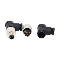 Connecteur circulaire en plastique IP67, pièces, 3 broches, mâle et femelle, prise d'assemblage à 90 degrés, en Stock