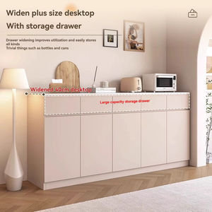 Combinaison haut-<span class=keywords><strong>bas</strong></span> personnalisée buffet en bois massif lumineux plaque de roche de luxe salle à manger armoire de rangement pour <span class=keywords><strong>micro</strong></span>-ondes armoires de <span class=keywords><strong>cuisine</strong></span> - Product Image 5