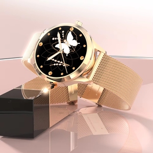 <span class=keywords><strong>Montre</strong></span> connectée en acier inoxydable avec logo personnalisé OEM LW07, <span class=keywords><strong>montre</strong></span> de sport pour femmes, étanche, dorée, TFT, assistant vocal AI, suivi d'activité - Product Image 6