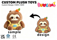 Peluche paresseux personnalisée, adorable personnage de dessin animé en salopette, poupée en peluche pour cadeaux d'enfants, vente en gros