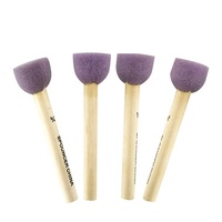Ensemble de pinceaux en mousse à manche en bois pour dessin et peinture, pour enfants, aquarelle, peinture à l'huile, artisanat, pinceau de peinture scolaire