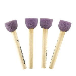 Dụng Cụ Vẽ Tranh Tròn Bộ Cọ Bọt Biển Cán Gỗ Cho Trẻ Em Cọ Sơn Dầu Thủ Công Trường Học - Product Image 6