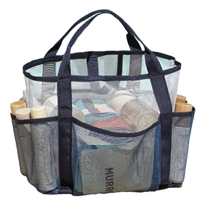 Large Capacity Beach Tote Nylon Wash Storage Bag Double Mesh Divider for Fitness Swim Storage Beach Bag - Product Image 4