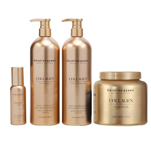 Set <span class=keywords><strong>Profesional</strong></span> de <span class=keywords><strong>Champú</strong></span> de Colágeno, Acondicionador, Mascarilla Capilar y Sérum Reparador con Tratamiento de Queratina para el Cuidado del Cabello - Product Image 1