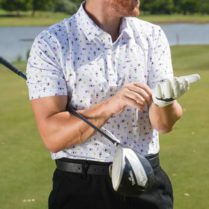 Camiseta de Golf de Diseño para Hombre, Cuello Alto, Sublimación de Lujo, 100% Poliéster, Logotipo Personalizado OEM de Alta Calidad - Product Image 1