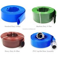 Taille de couleur bleue 2 "diamètre 100 mètres tuyau plat de récolte en PVC bleu pour tuyau de décharge d'eau d'irrigation