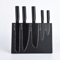 Ensemble de 6 couteaux de cuisine de haute qualité avec bloc magnétique noir en acier inoxydable – Vente chaude directe usine