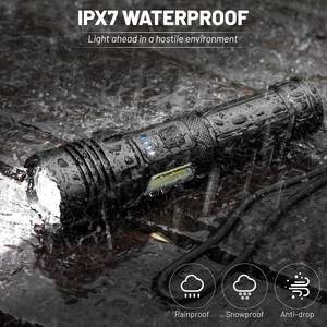 Linterna LED de 50W al por Mayor, Recargable por USB, de Aluminio, IP55, Linterna de Emergencia, Super Brillante, Alcance de 1000M - Product Image 2