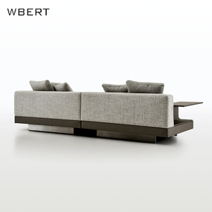 โซฟาห้องนั่งเล่นแบบโมดูลาร์หรูหราสไตล์อิตาลีสั่งทำพิเศษจาก WBERT โซฟาหนังผสมผสานทันสมัยแบบสามที่นั่ง เฟอร์นิเจอร์สำหรับบ้าน - Product Image 3