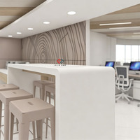 Comptoir de bar commercial incurvé en résine translucide LED illuminée sur mesure, comptoir de bar en acrylique à surface solide LED