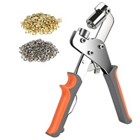 Pince à œillets métriques en fer de 10,5 mm, kit d'installation pour bâche, argent et orange