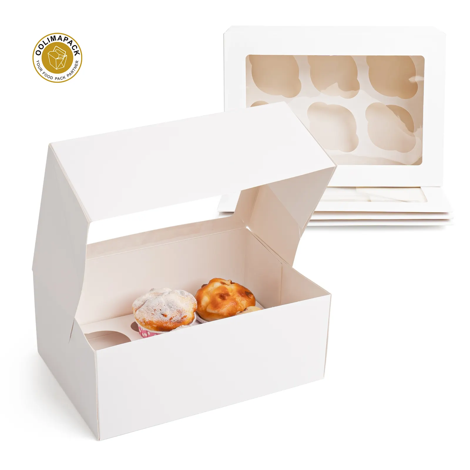 OOLIMAPACK Biodegradable Mini Foldable Cupcake Box For Party Wedding