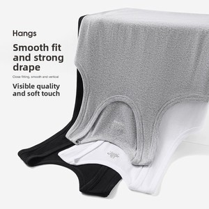 Canotta Sportiva Casual da <span class=keywords><strong>Uomo</strong></span> 100% Cotone, Senza Maniche, Versatile, Adatta per Mezza Età e Anziani, Intimo Bianco, Sottocamicia con Collo Rotondo - Product Image 2