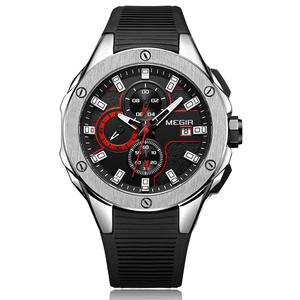 Reloj cronógrafo multifuncional para hombre, reloj deportivo de cuarzo con correa de silicona - Product Image 4