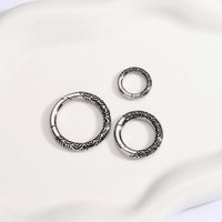 Acier inoxydable 316, forme ronde, motif nuage porte-bonheur, couleur vintage, fermoir noir argenté DIY pour la fabrication de bijoux