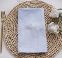 Serviettes de table en tissu lavables de couleur bleu ciel, pour la décoration de table de restaurant, serviettes de thé en coton réutilisables personnalisées