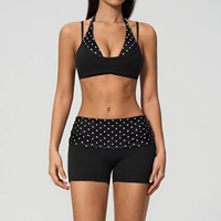 Nouvel ensemble de yoga personnalisé à rayures et pois |   Ensemble de sport : soutien-gorge de sport rayé et pantalon large |   Tenues de sport pour femmes en 5 pièces cousues
