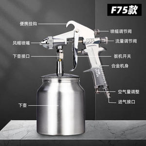 Pistola de pulverización Tuosen Air Spray Gun 19136 con alimentación por gravedad, boquilla de 1.8 mm, vaso de 1000 ml, alta atomización para pintar muebles y metal. - Product Image 4