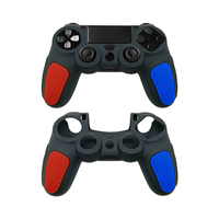 Housse de protection en silicone texturé antidérapant tricolore pour manette PS 4, poignée ergonomique, protection complète, lavable