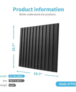 Modern Bamboo charcoal fibre composite pvc coating interior fireproof waterproof wall groove decorative wall board panel