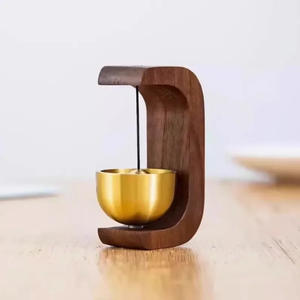 Magnetic Door Bell – <b>Wind</b> <b>Chime</b> for Home, Car, Office – Walnut & Brass / Copper, Suction Cup / Magnet Mount – Welcome / Alert Be - Product Image 2