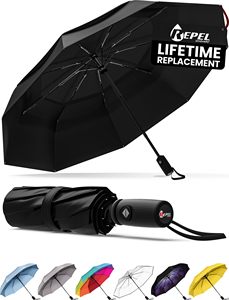 Auto Open Close Travel <b>Umbrella</b> Compact Durable Metal Fiberglass Frame <b>Windproof</b> Waterproof for Backpack Purse Portable Use - Product Image 4