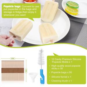 Nuevas Ofertas de Verano: Herramientas para Helados con Palitos de Madera, Moldes de Silicona para Paletas, Moldes Personalizados de Silicona para Mini Paletas de Helado - Product Image 2