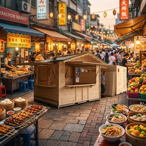 Kiosque <span class=keywords><strong>de</strong></span> marché <span class=keywords><strong>de</strong></span> Noël pliable en bois avec structure en acier 2026 pour événements à <span class=keywords><strong>prix</strong></span> abordable - Product Image 4