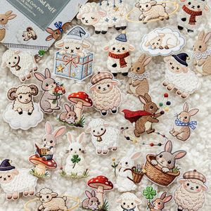 31 feuilles par paquet, autocollants de paysage en carton rigide, broderies, animaux mignons, matériaux pour <span class=keywords><strong>livre</strong></span> en tissu, manuel, décoration DIY, collage - Product Image 3
