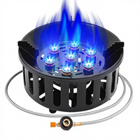 Brûleur au propane 72 000 BTU, cuisinière à gaz à brûleur unique, extérieur/camping, coupe-vent, allumage piézo, tuyau extensible