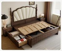 Ensemble de chambre à coucher de luxe moderne, nouveaux modèles personnalisables, cadre en bois massif, lit double king size, cadre de lit en bois massif pour chambres design