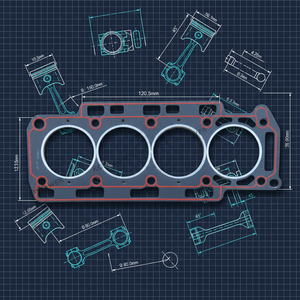 Engine <strong>Parts</strong> Cylinder Head Gaskets for <strong>PEUGEOT</strong> 2.2 Engine <strong>505</strong> (551A) CYLINDER GASKET OEM 0203.02 - Product Image 4
