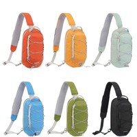 Sac bandoulière messager en nylon imperméable avec fermeture éclair, multicolore, ultra-léger, unisexe, pour activités de plein air et sport, sac de poitrine