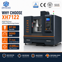 Centre d'usinage vertical compact XH7122 direct usine, fraiseuse CNC BT30 pour l'usinage de moules en aluminium et en acier