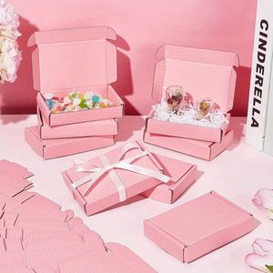 Wholesale Custom Printed Cardboard Corrugated Shipping Paper Pink <b>Box</b> UV Advantage for Clothes Mailer with Custom Logo - Product Image 1