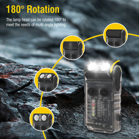 BORUiT V20 Lampe torche LED puissante à rotation de 180 degrés, porte-clés, rechargeable par USB-C, 13 modes, lampe multifonctionnelle, alarme, lampe de secours