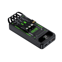 Power Bank Terbaru, Sel Baterai Semi-Solid, Kapasitas 20000mAh, Output PD 20W, Kabel Terintegrasi, Layar Digital