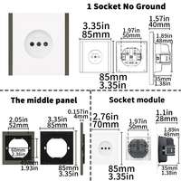 Enchufe de Pared WESA 16A, 1 Tomacorriente, Diseño Moderno y Lujoso, Enchufe Europeo