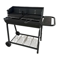 Barbecue multifonctionnel d'extérieur au charbon de bois avec grille réglable pour la cuisson de viande, fruits de mer et légumes
