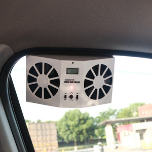 Refroidisseur solaire pour voiture, double ventilateur, circulateur d'air pour le refroidissement de l'intérieur du véhicule, avec affichage numérique et interrupteurs marche/arrêt - Product Image 1