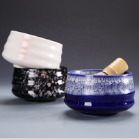 Meilleures ventes : Kit Matcha 4 pièces – Fouet en céramique, support, bol, brosse à thé – Ensemble d'outils à Matcha japonais en céramique gravée