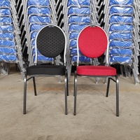 Chaises de banquet de luxe en métal pour mariages, églises et hôtels, chaise de salle à manger rouge pour fêtes et banquets, vente en gros