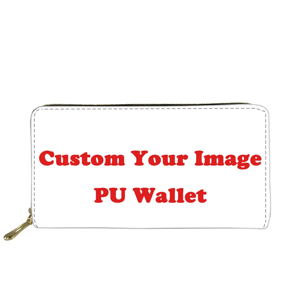 wholesale long custom leather full printing sublimation vertical women multicard wallet holders with phone case