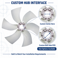 Pales de ventilateur axial pour moteur à combustion interne, 6 pales courbées en fibre de verre PAG, angle réglable, pour générateur de neige
