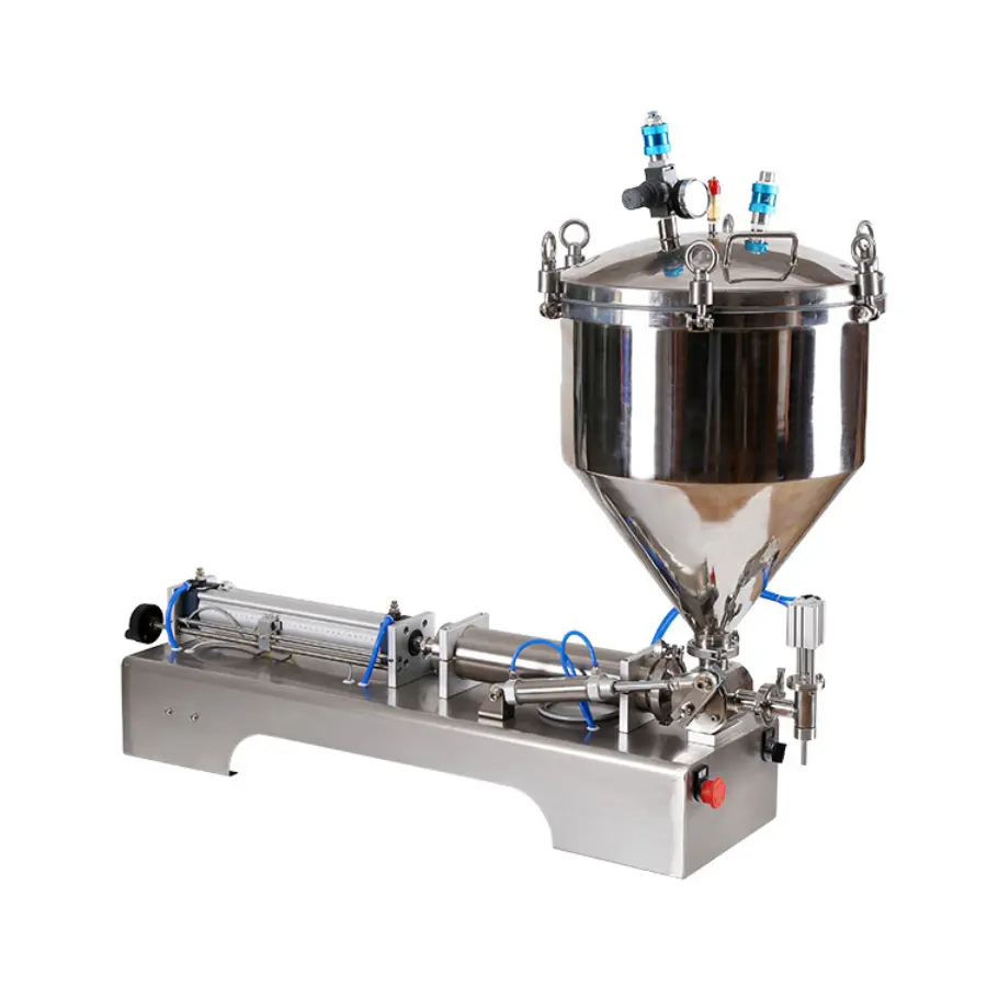 thick paste pneumatic filling machine with air pressure hopper 500-5000ml